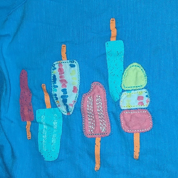 Jumping Bean Girls Blue Popsicle Graphic Tee Shirt Size 6 - Picture 3 of 5